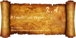 Klepács Anna névjegykártya